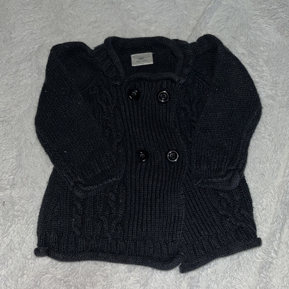 Nevada 6 month black button up knit sweater
